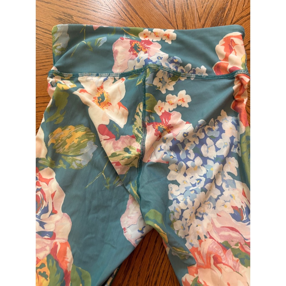 Show Me Your Mumu Moves Dusty Rose Floral High Waist Leggings Teal Small - Picture 8 of 8